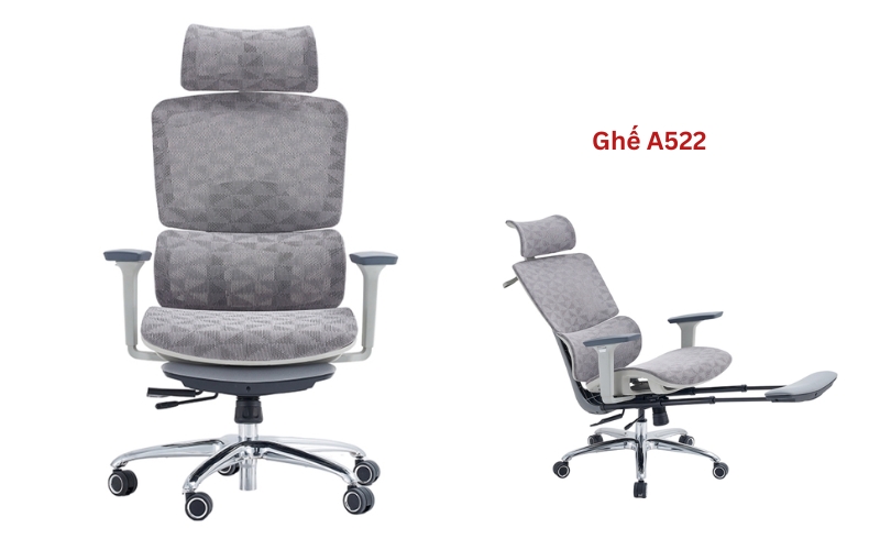 Ghế công thái học có gác chân A522 