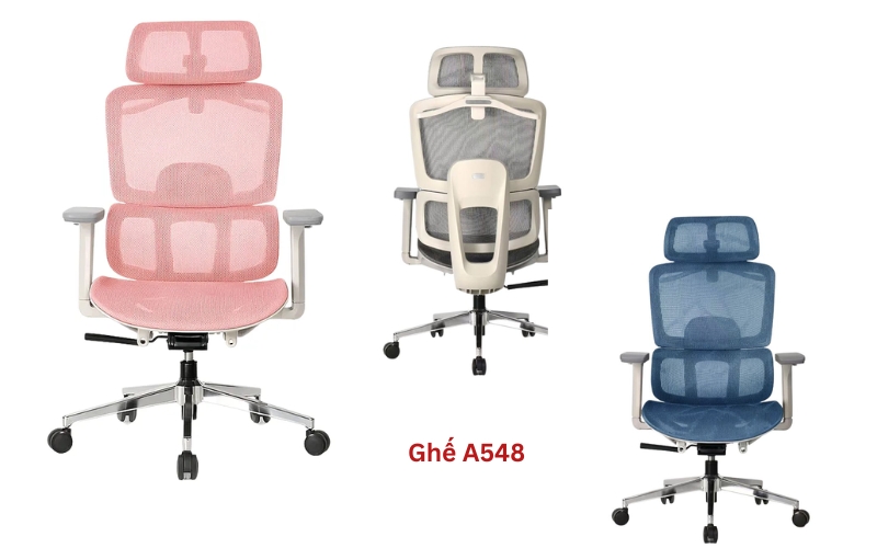 Ghế công thái học A548 đa dạng màu sắc 