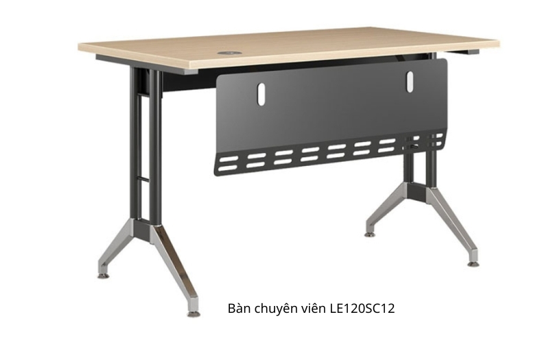 Bàn nhân viên chân sắt tối giản 