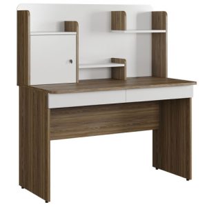 Mẫu bàn học liền kệ BHS407 màu gỗ